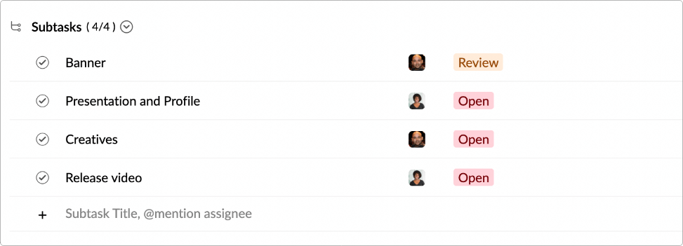 Sub-tasks