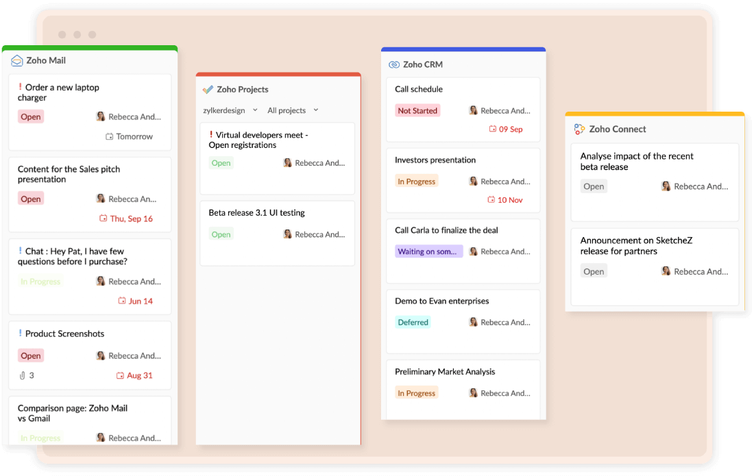 All Zoho Tasks in one view