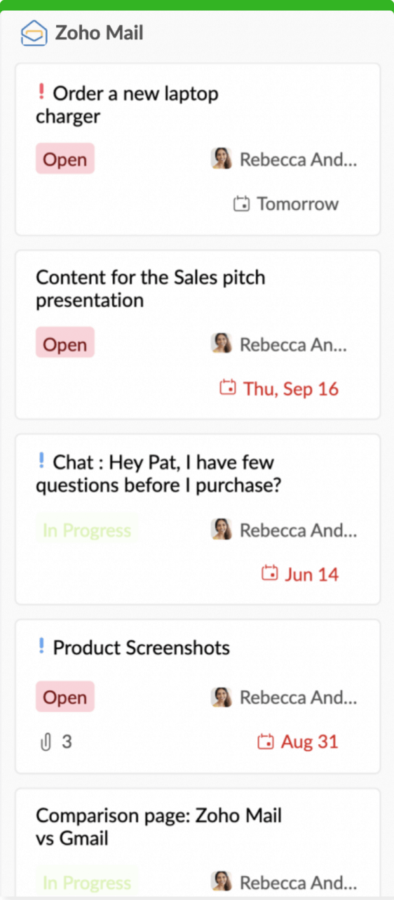 All Zoho Tasks in one view