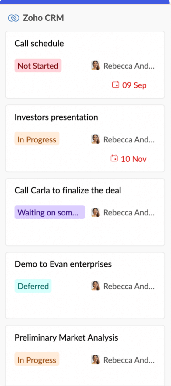 All Zoho Tasks in one view