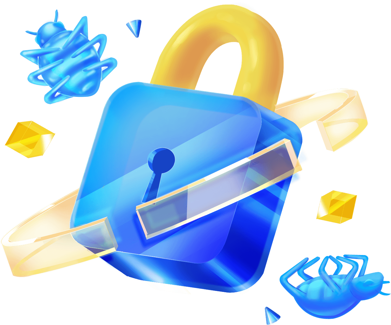A padlock deflecting web threats before they reach the endpoint