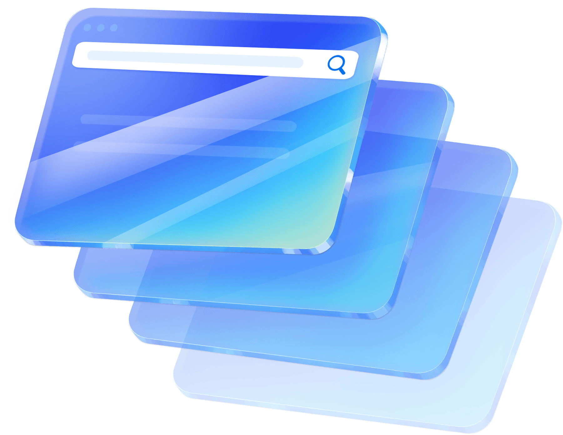 Stacked Ulaa browser windows representing a managed browser fleet