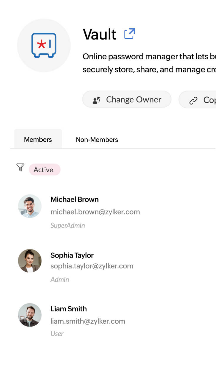 Strengthen the security of your Zoho Vault account by enforcing multi-factor authentication across your organization.