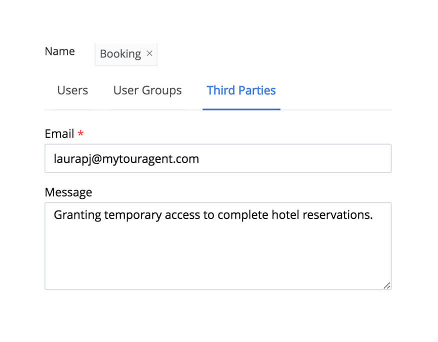 Safely share passwords with third-party users using Zoho Vault