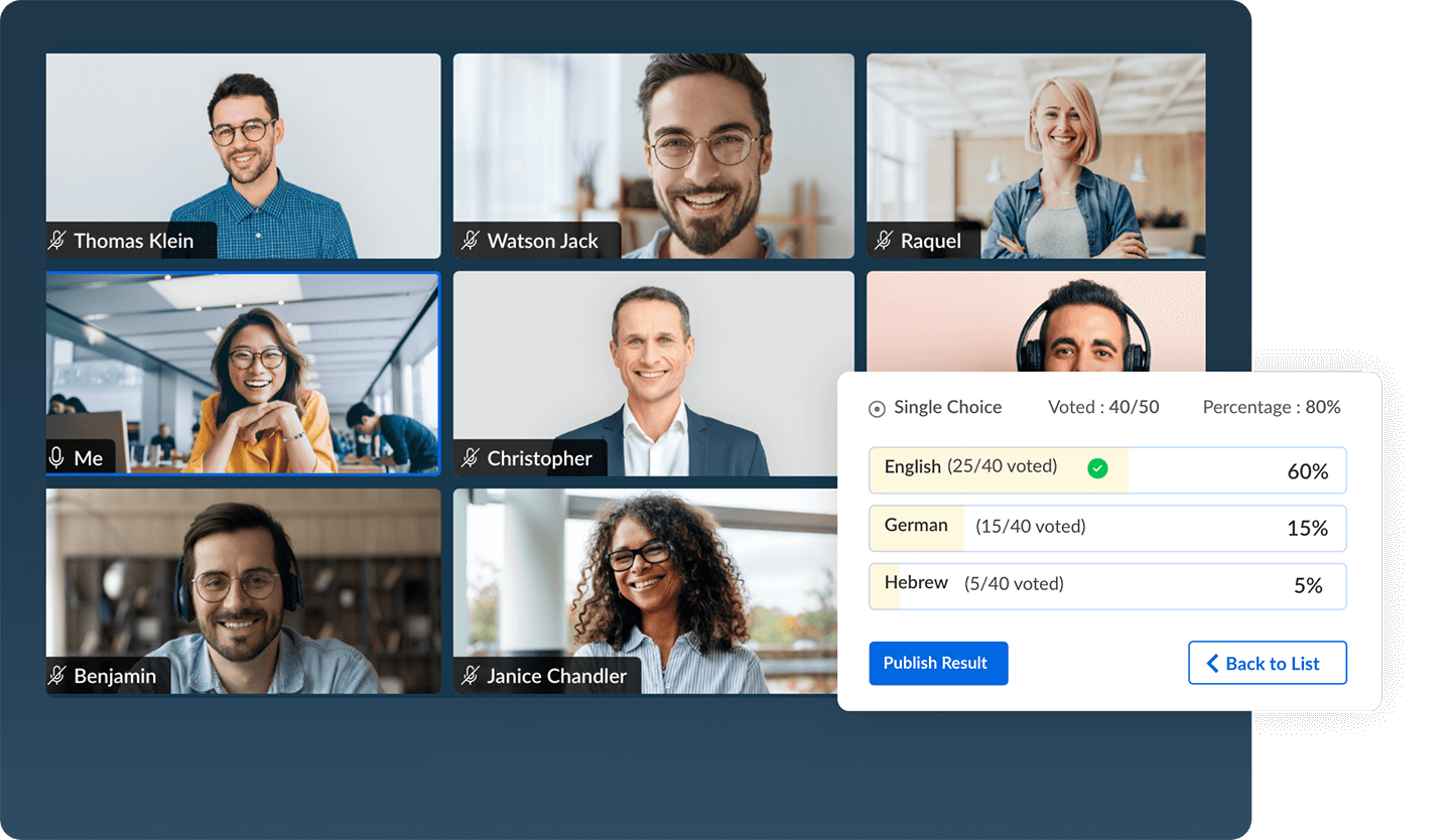 Conduct immersive Polls during webinar
