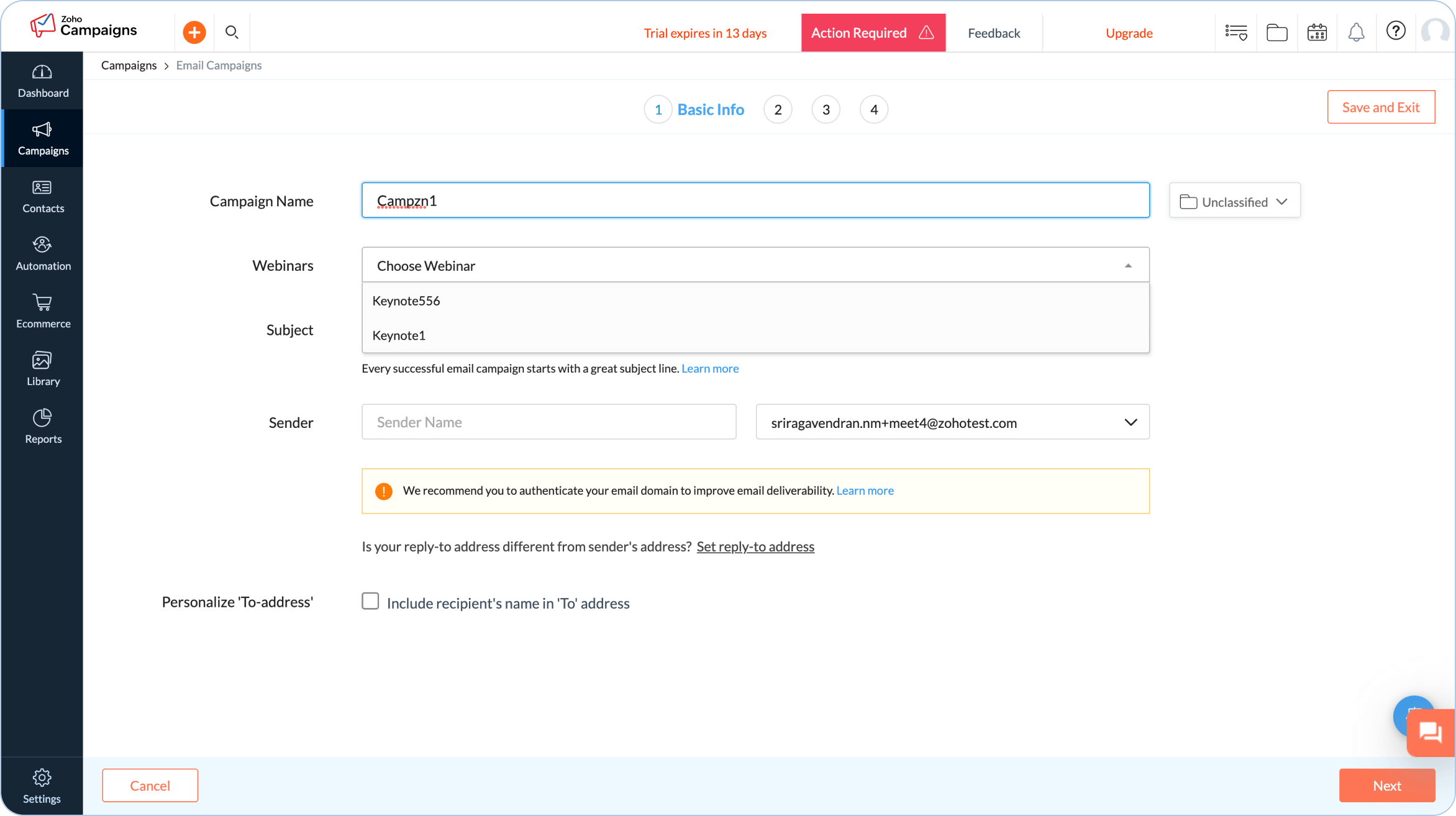 Add contacts to your Zoho Campaigns list