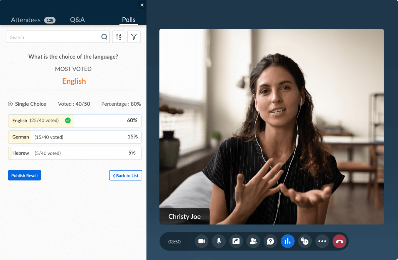 Umfragen und Abstimmungen – Zoho Webinar