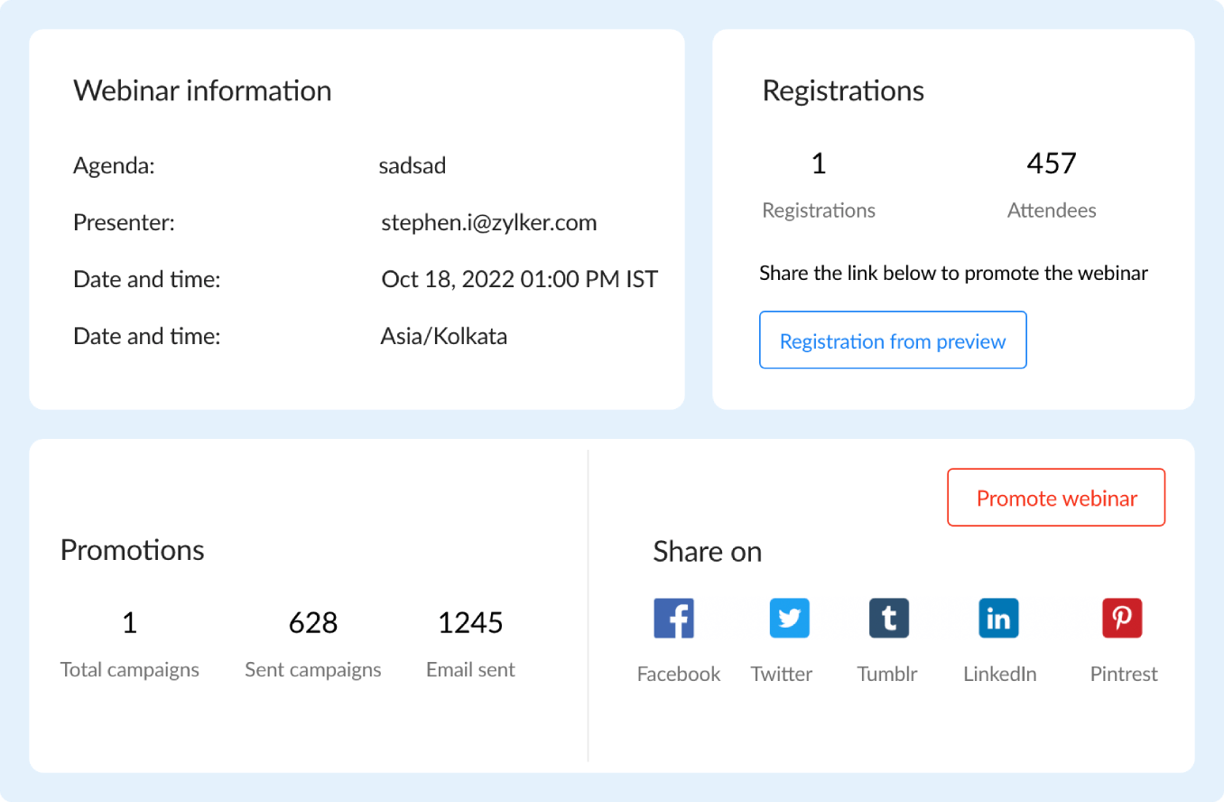 Lead-Generierung – Zoho Webinar