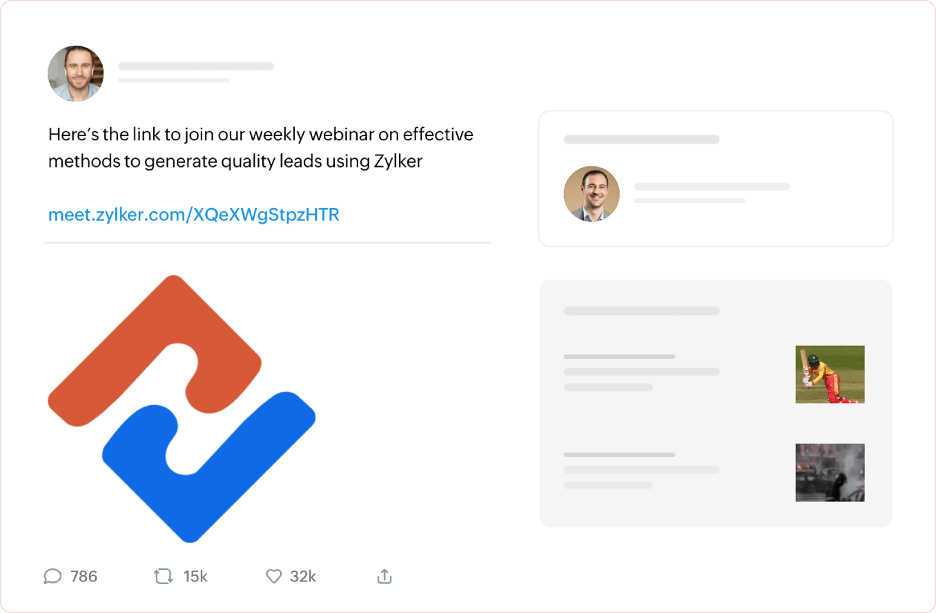 Werbeaktionen – Zoho Webinar