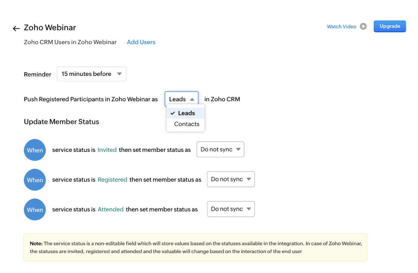 CRM-Integration – Zoho Webinar
