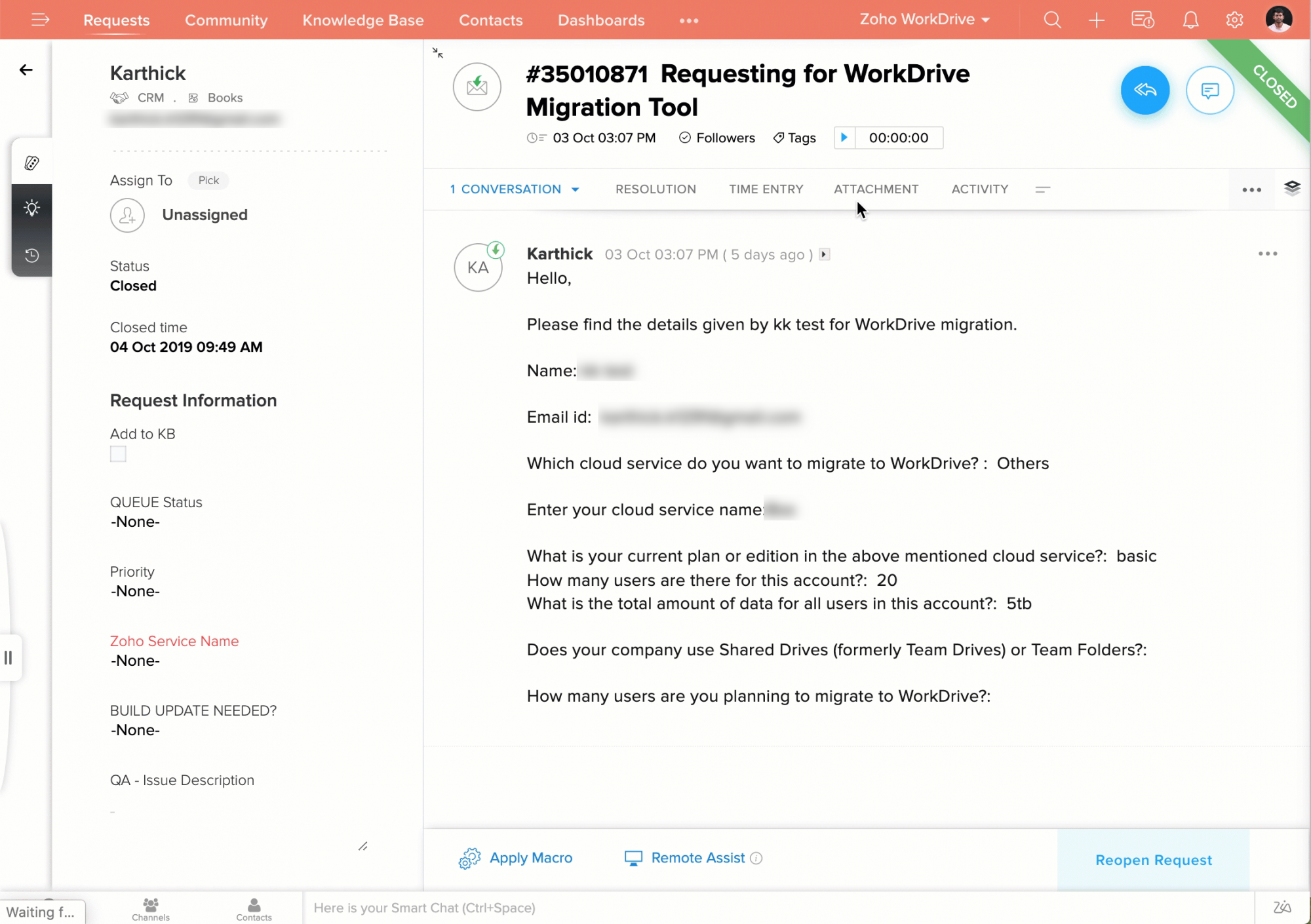 WorkDrive Gadgets now available for Zoho Desk