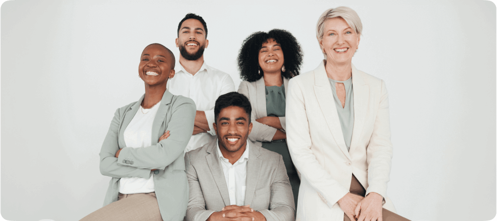 A team collaborating on a Zoho Show presentation titled 'Social Media Strategy'