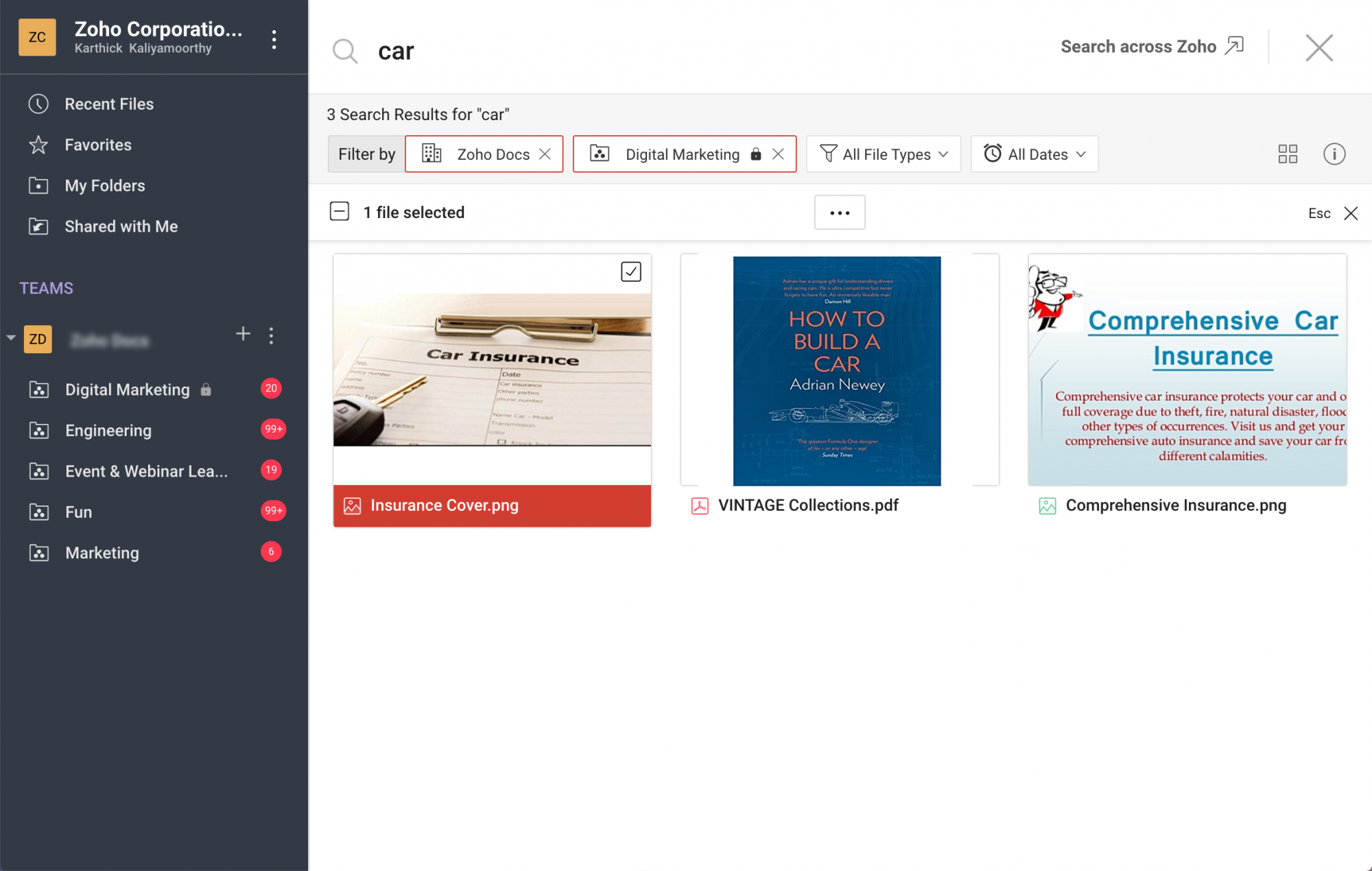 Search using text in images (Optical Character Recognition)