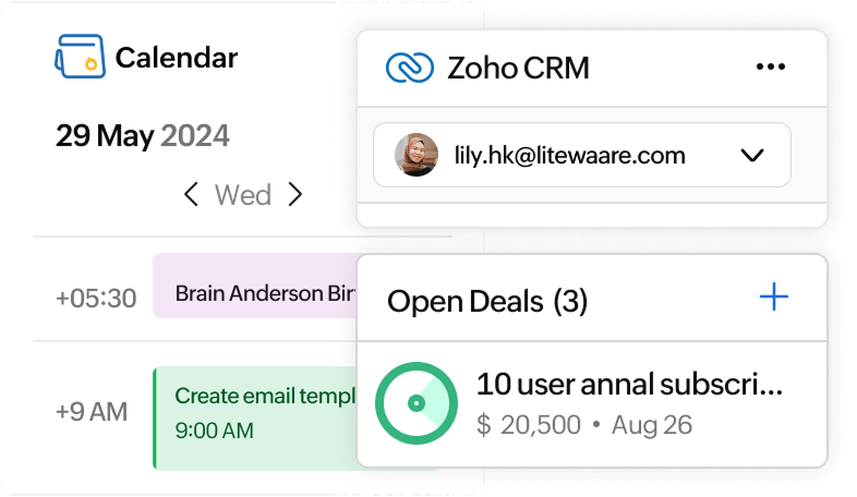 Unified access across Zoho apps
