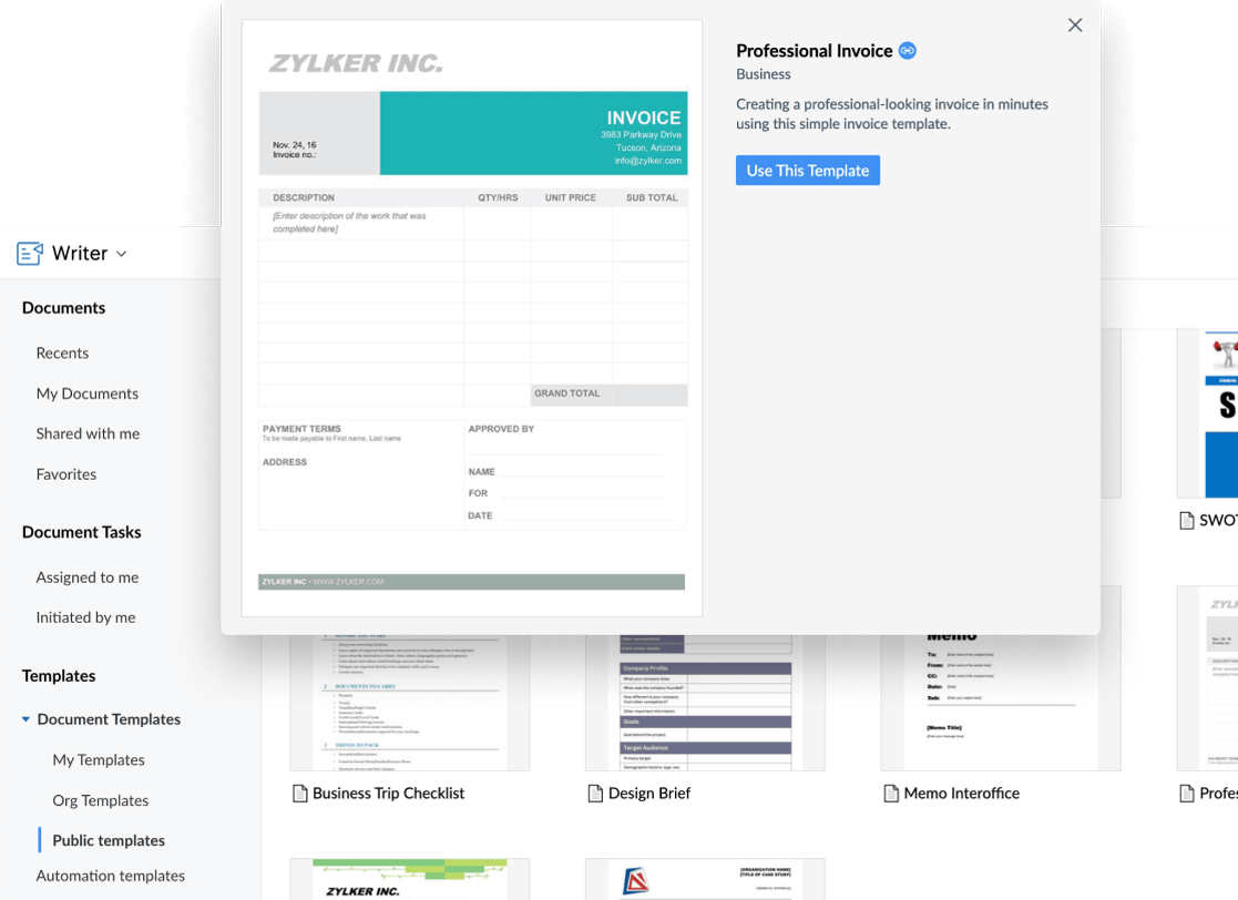 Save time with handy templates