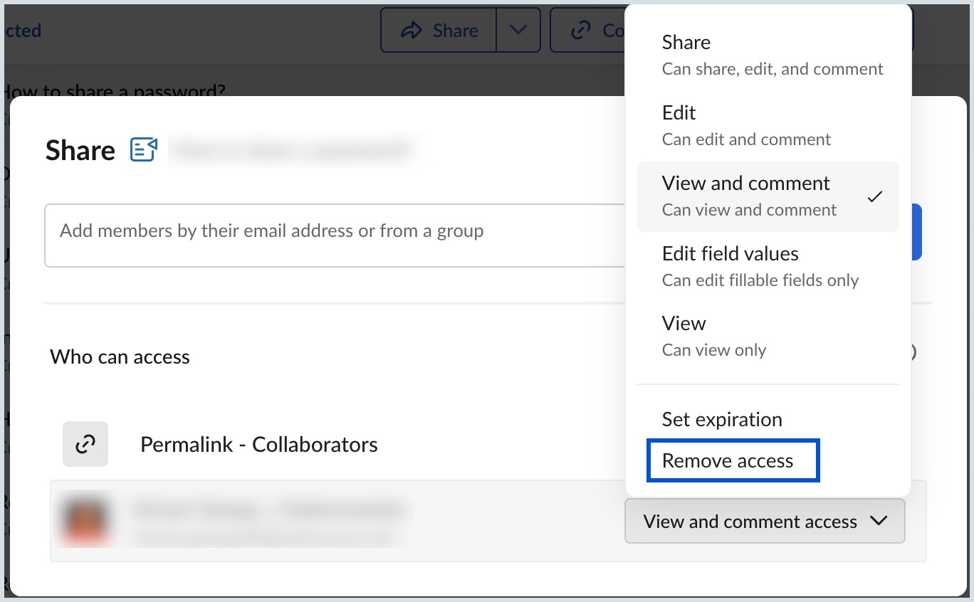 Revoke access Revoke access