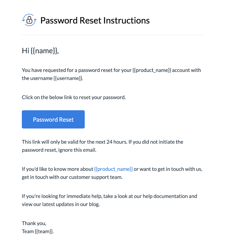 Password Reset Instruction