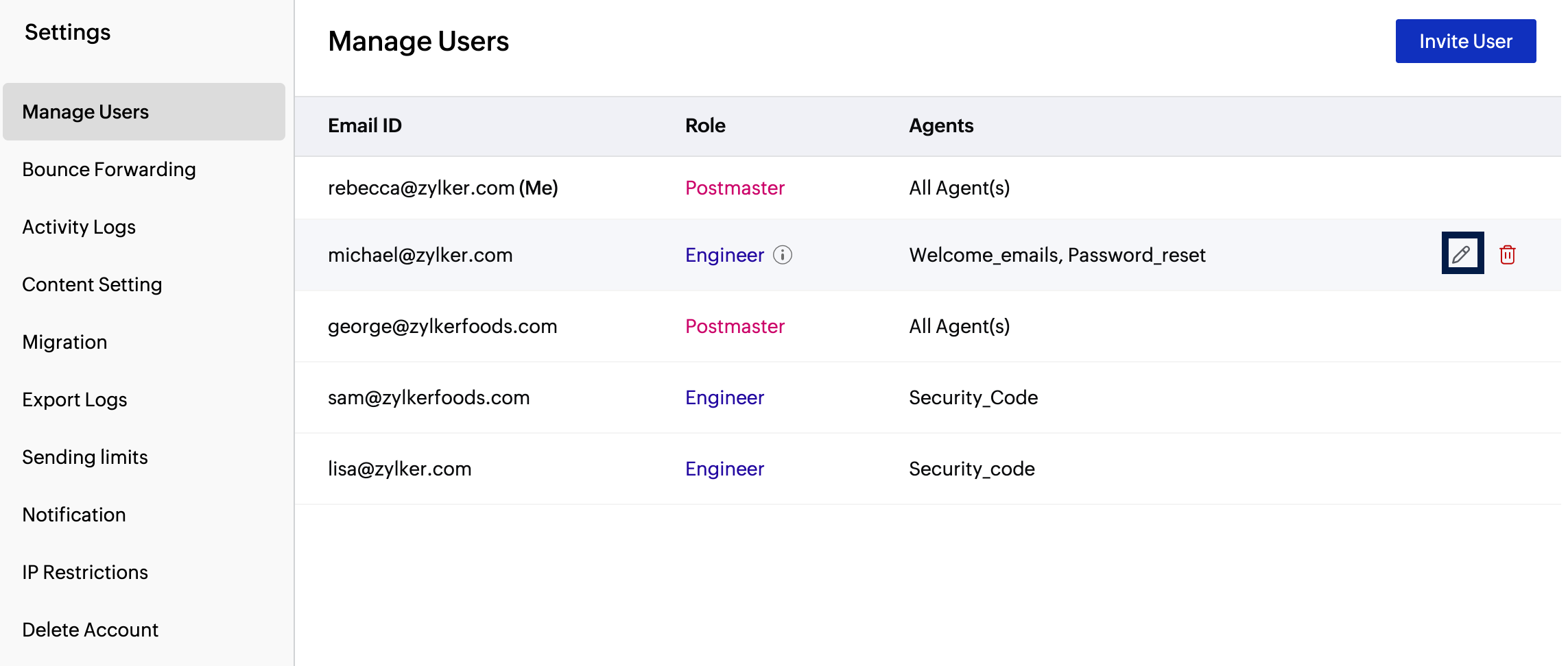 Edit values Edit values