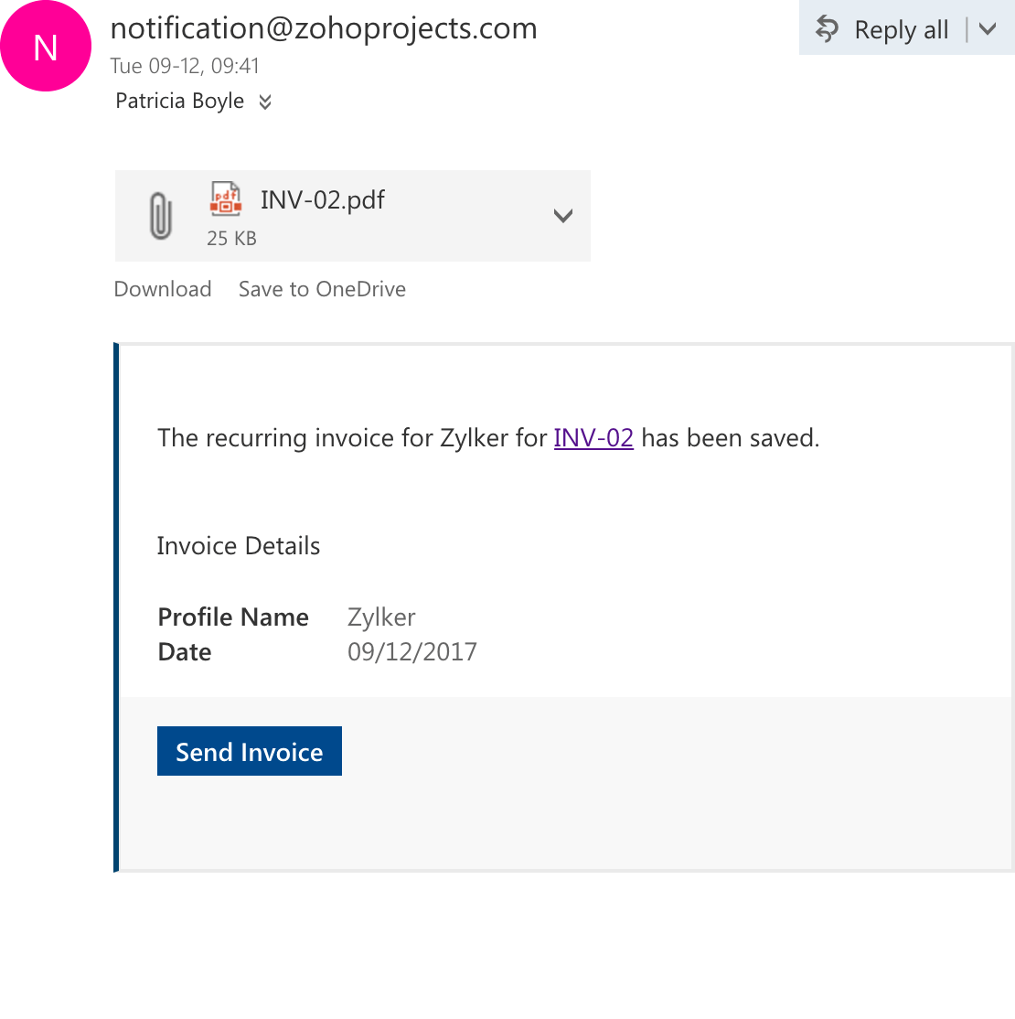Zoho Invoice