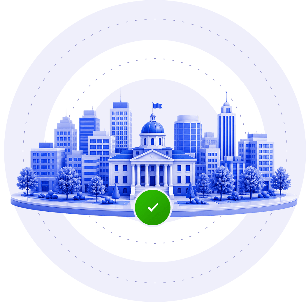 Concentric rings illustrating Zoho's connected platform