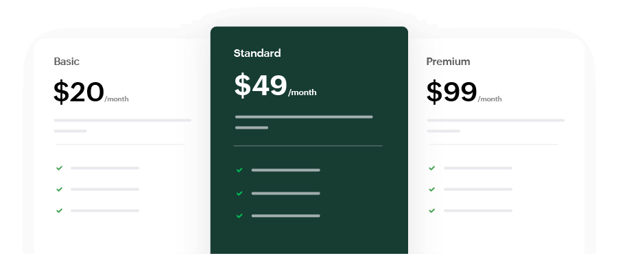 Pantalla de Zoho Billing: tablas de precios