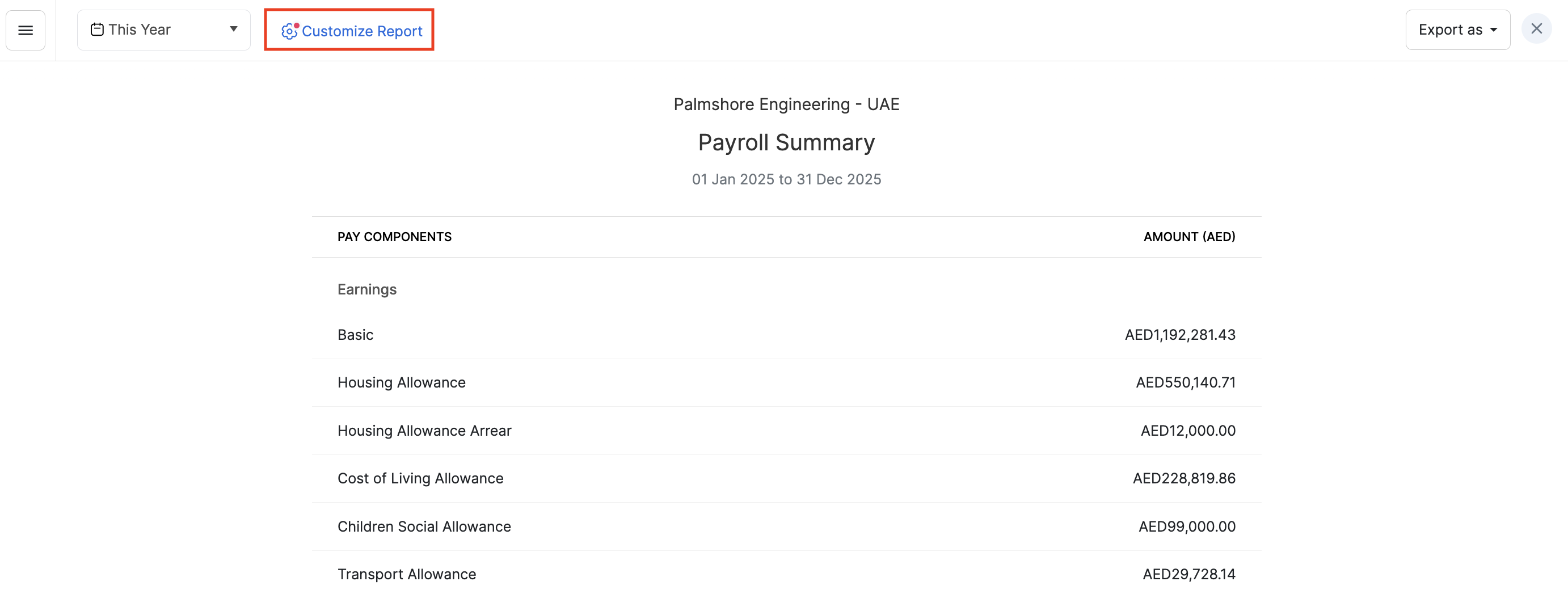 Customize Report