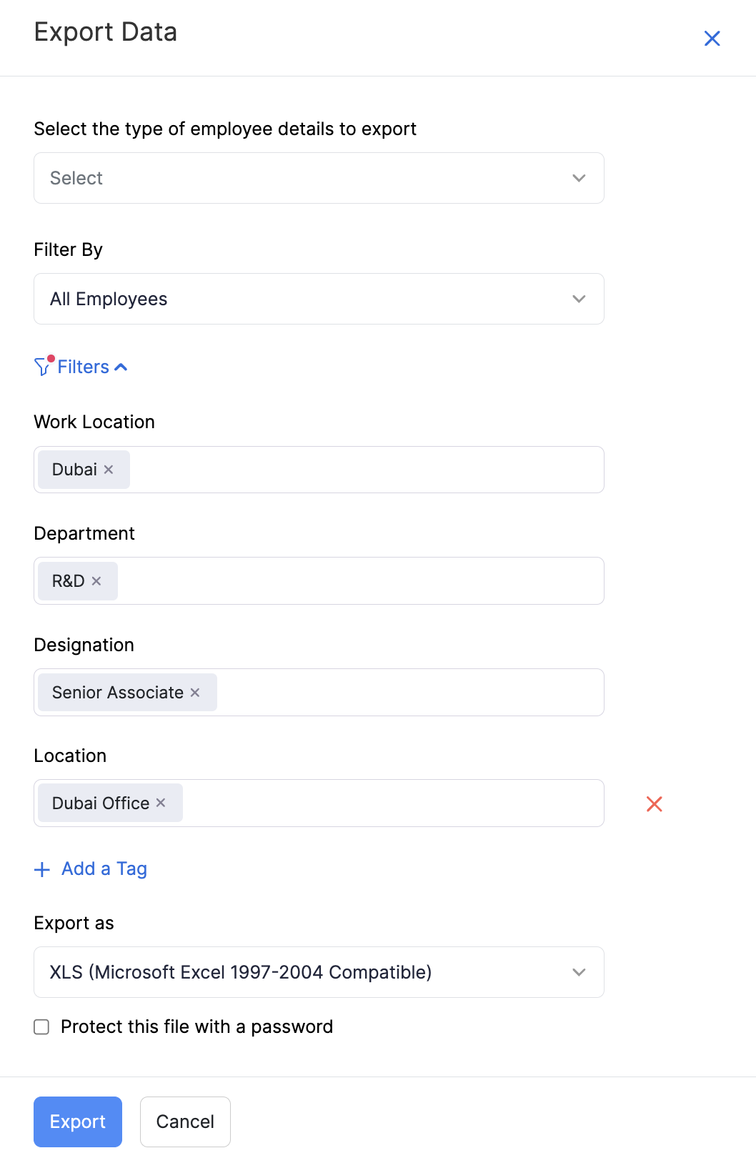 Export Data