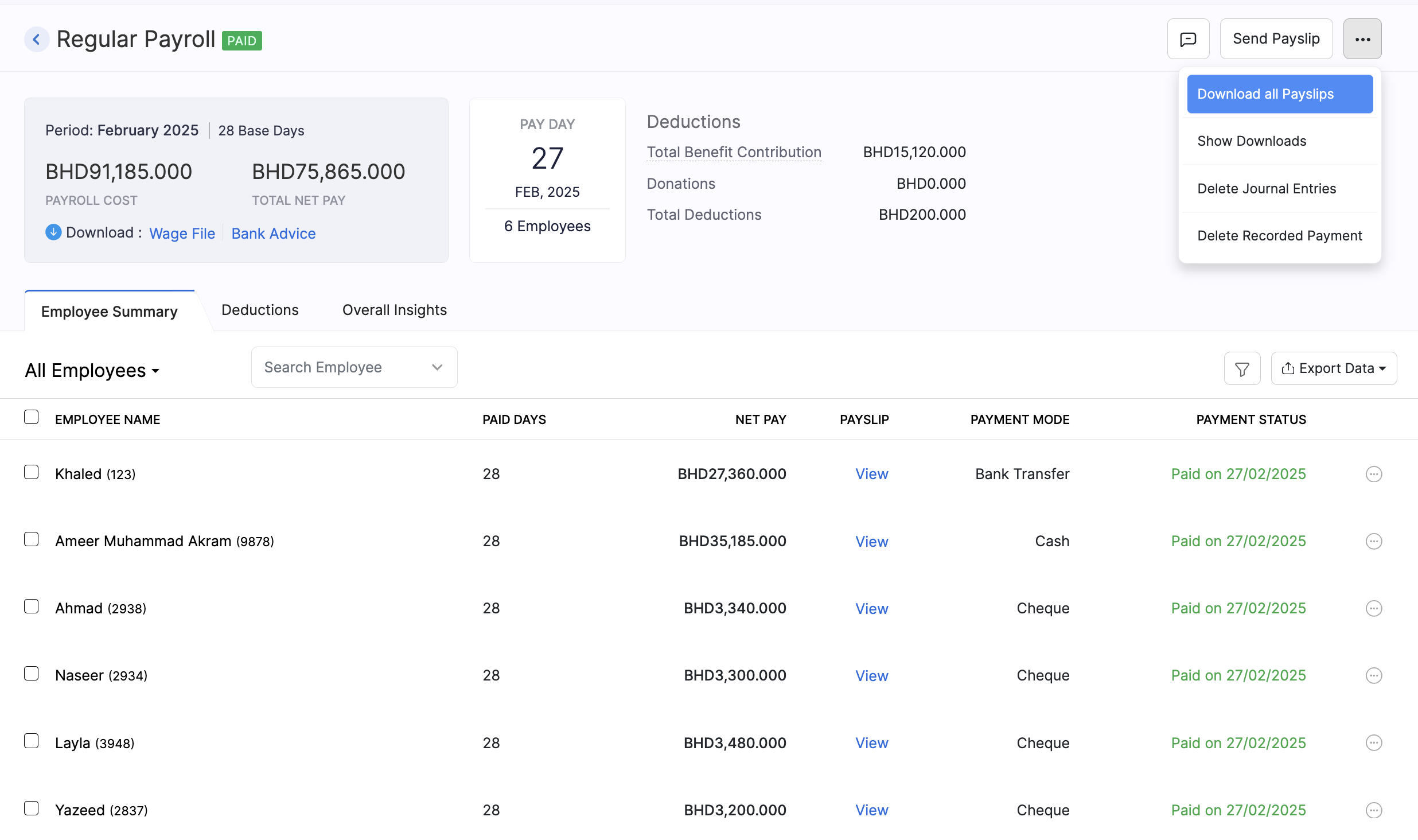 Create Pay Run