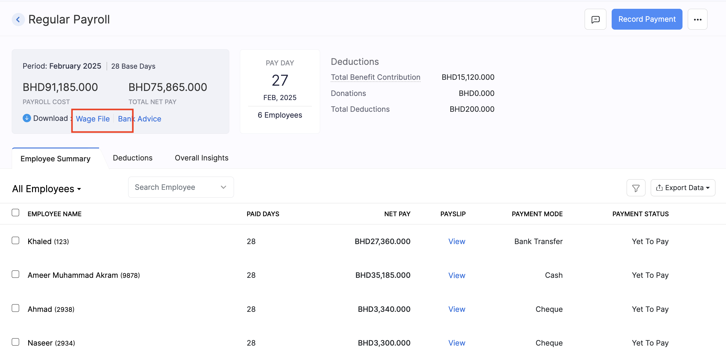 Create Pay Run