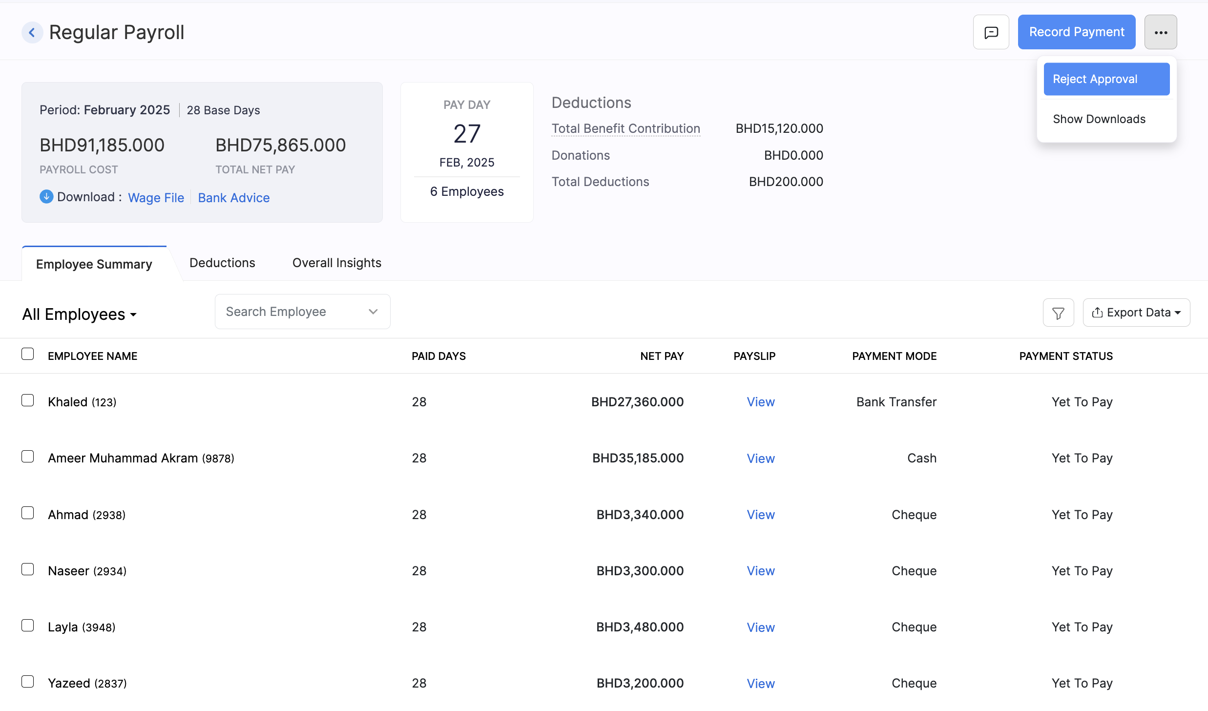 Create Pay Run