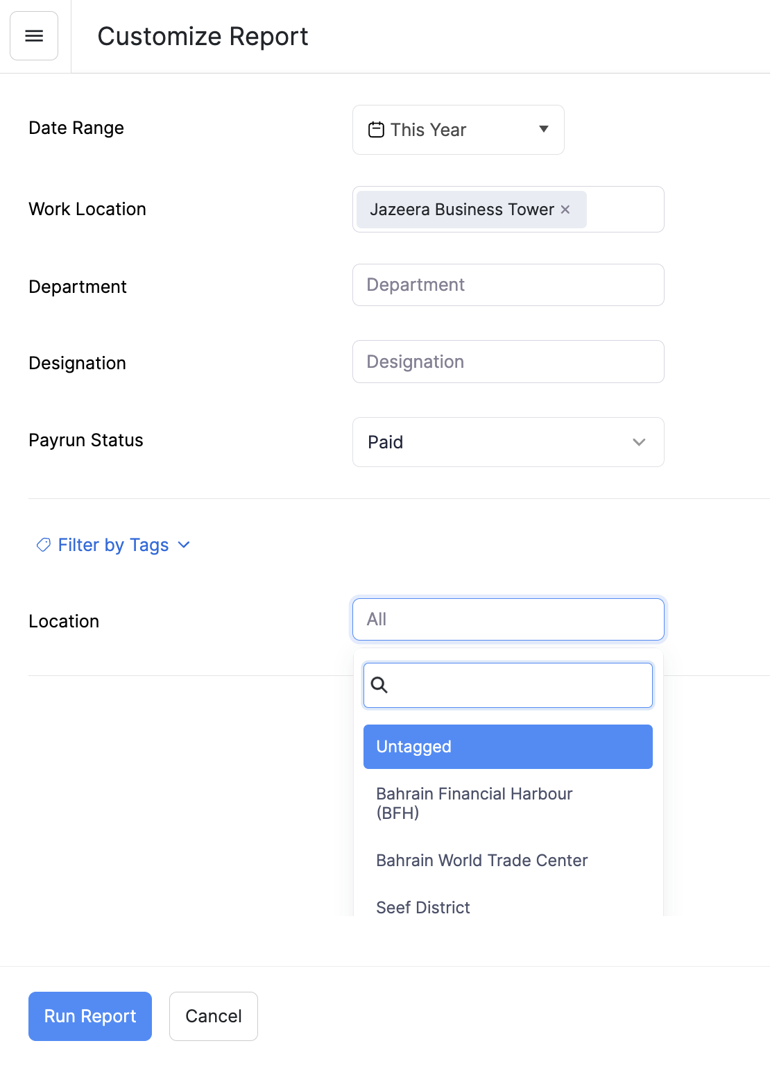 Customize Reports