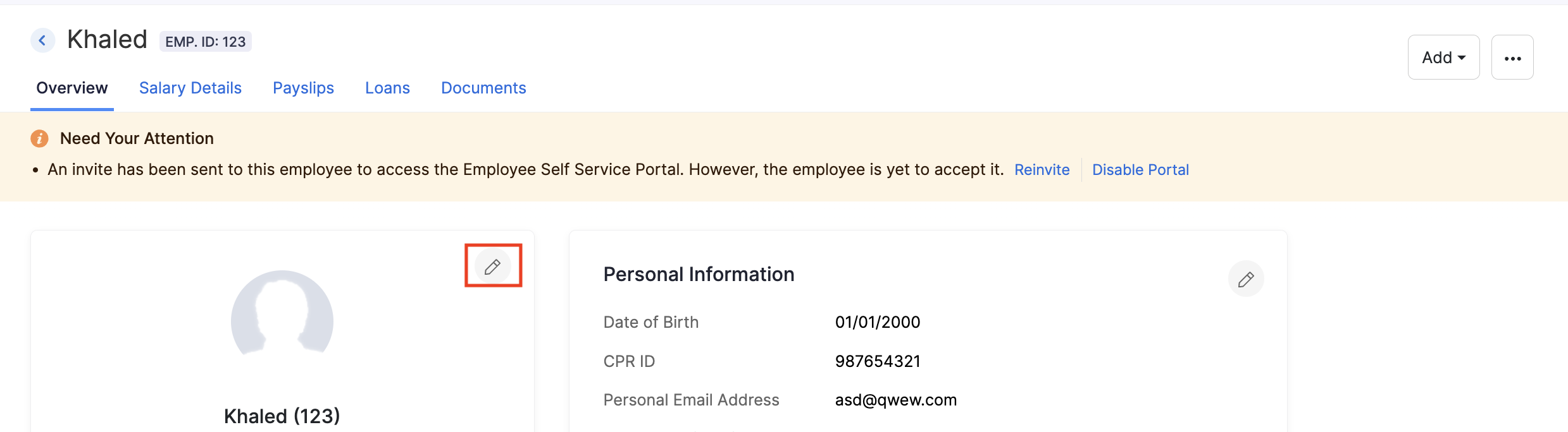 Edit Employee