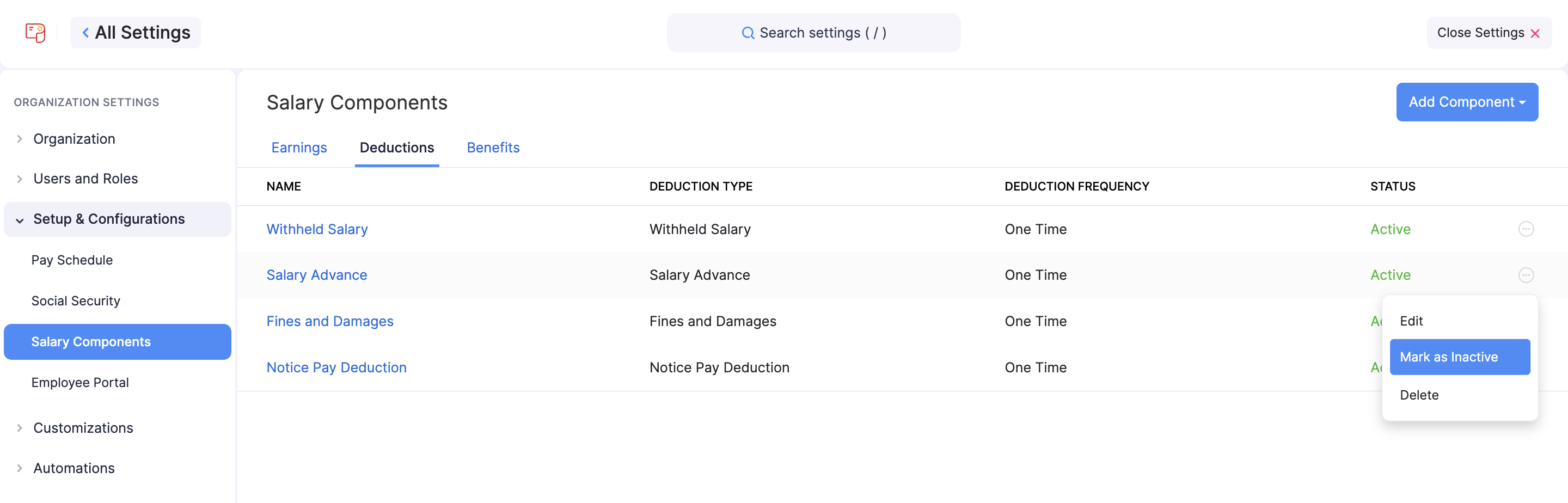 Salary Components