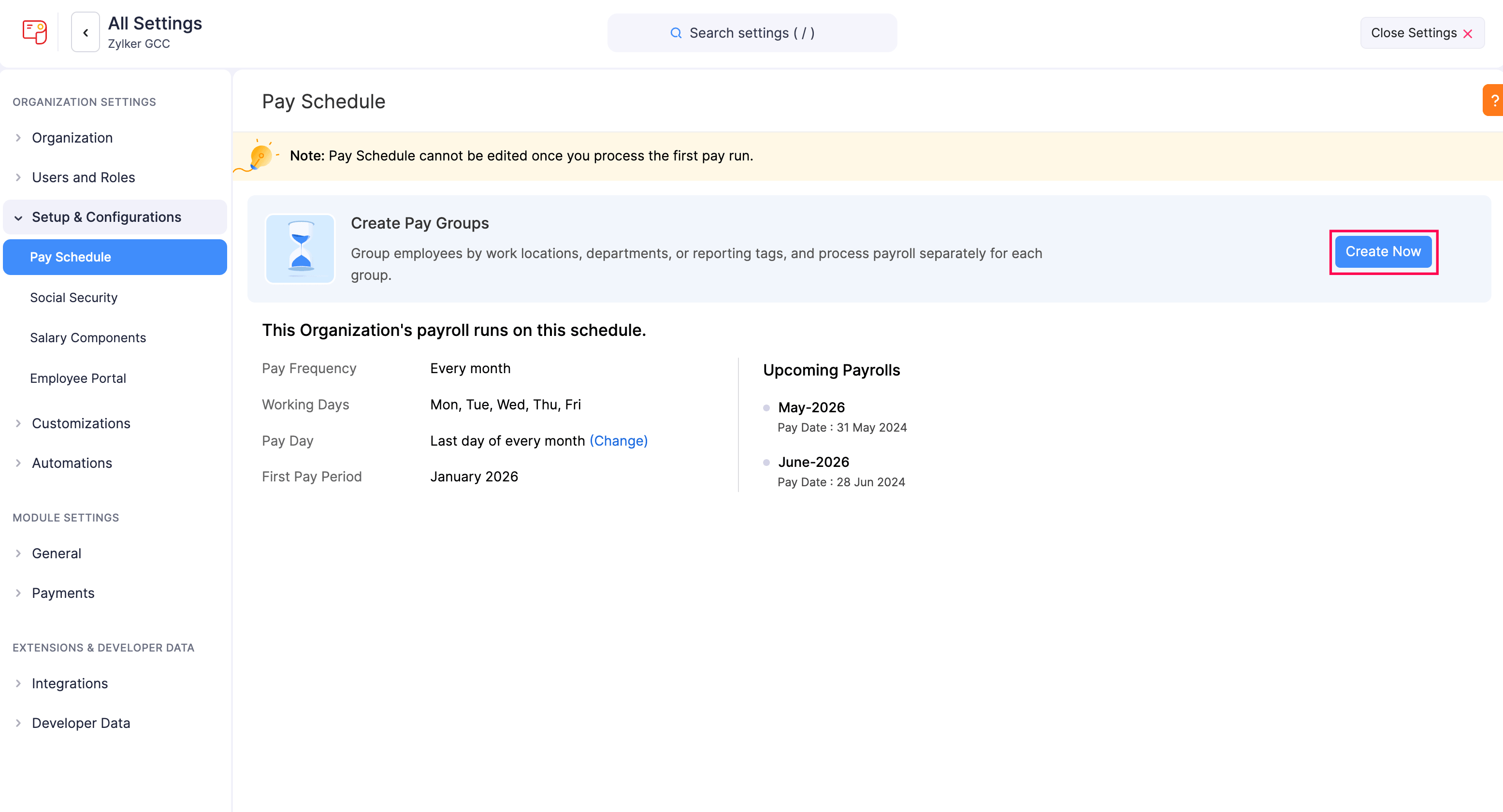 Create Pay Group