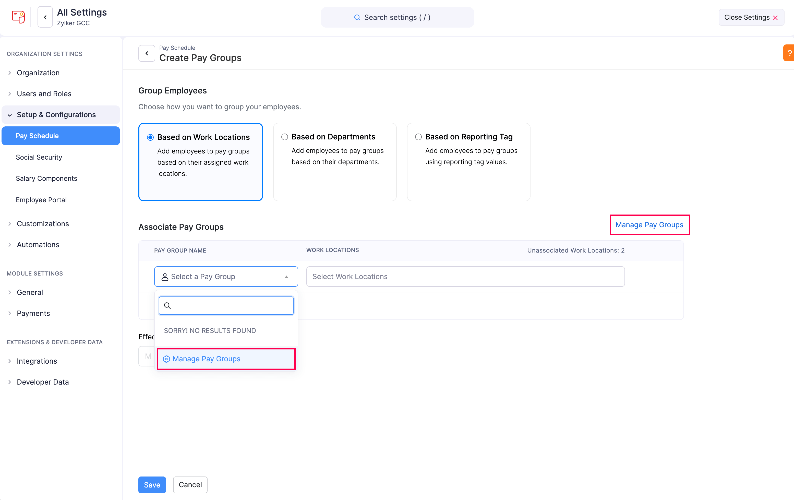 Manage Pay Groups
