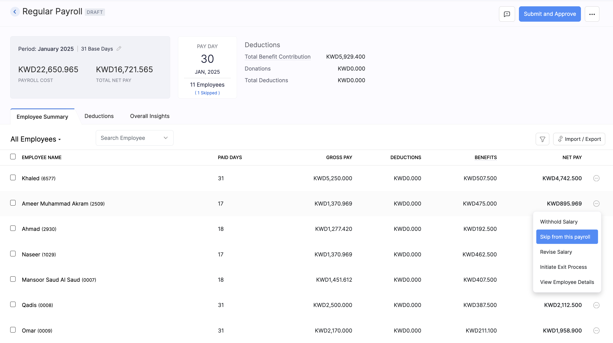 Create Pay Run