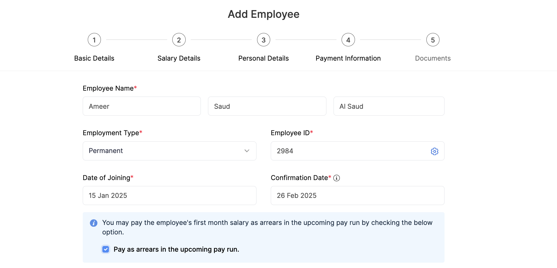 Create Pay Run
