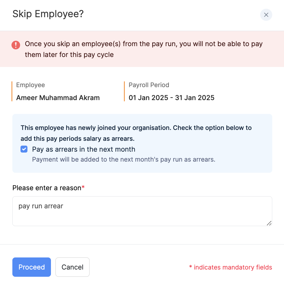 Create Pay Run