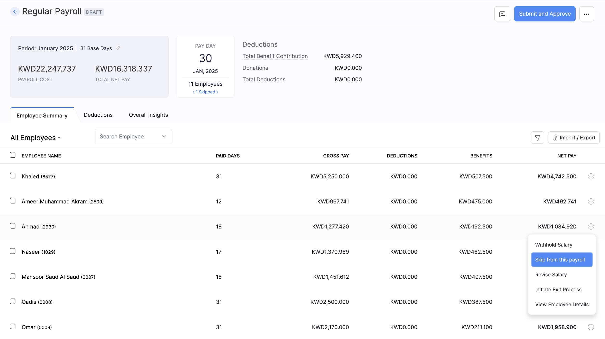 Create Pay Run