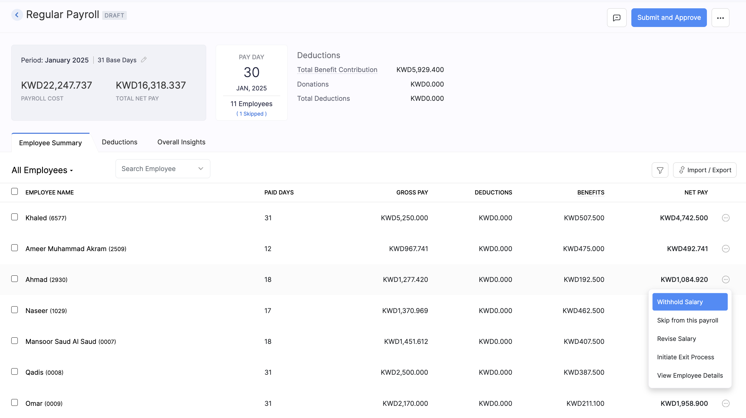 Create Pay Run