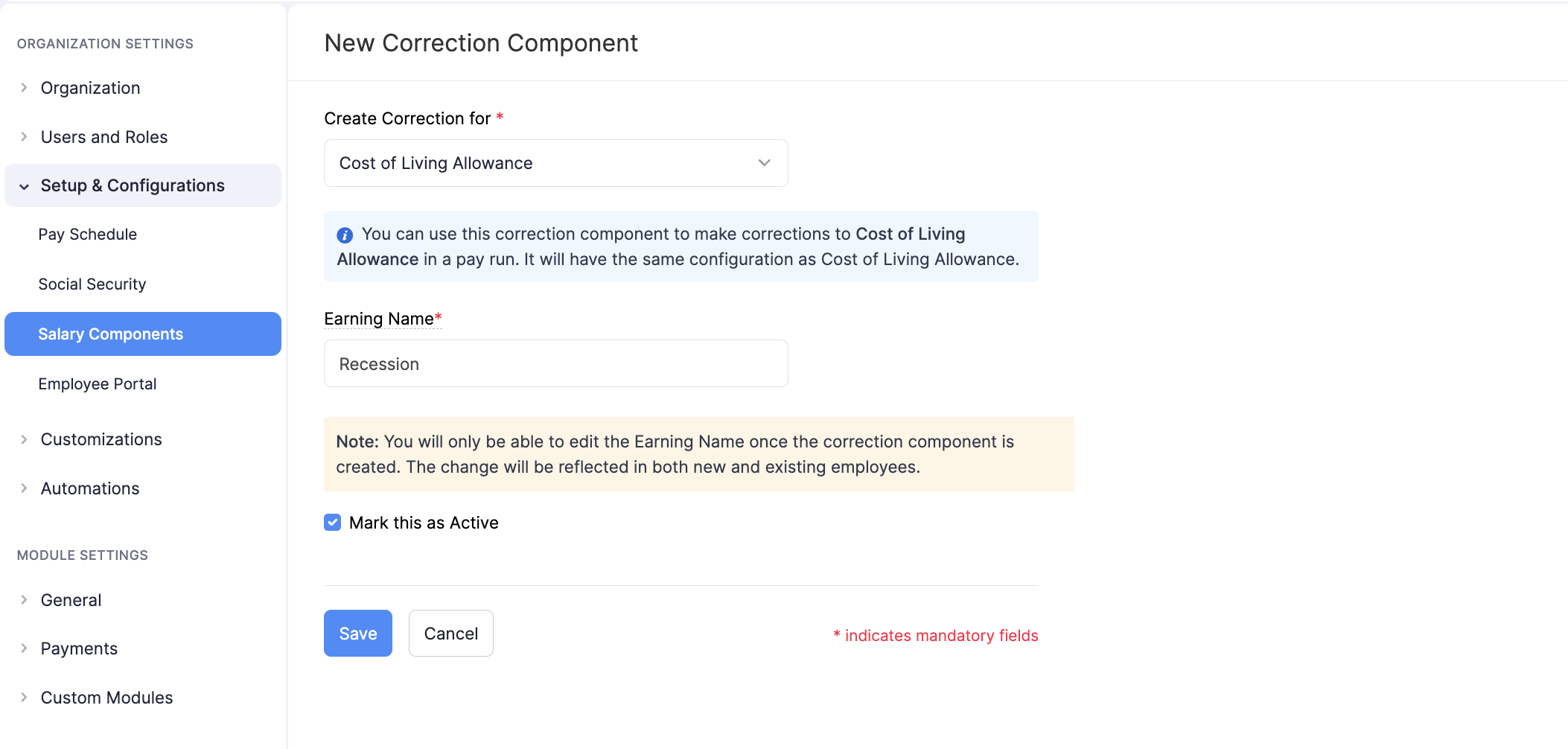 Salary Components