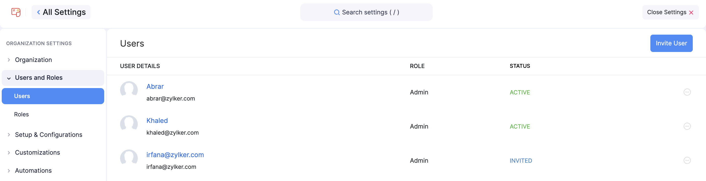 Users and Roles
