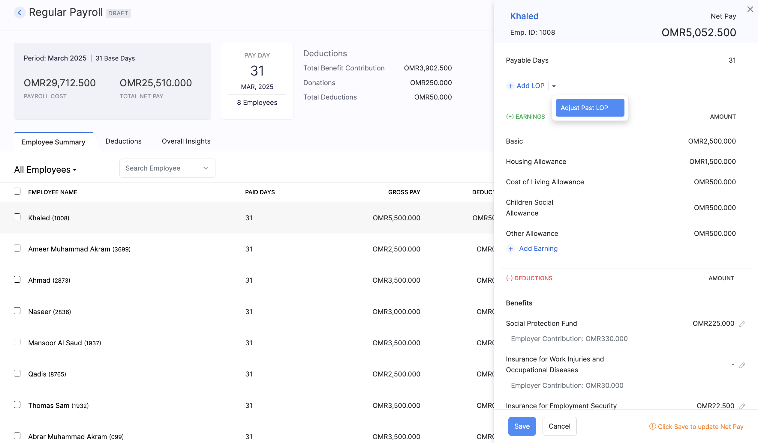 Create Pay Run