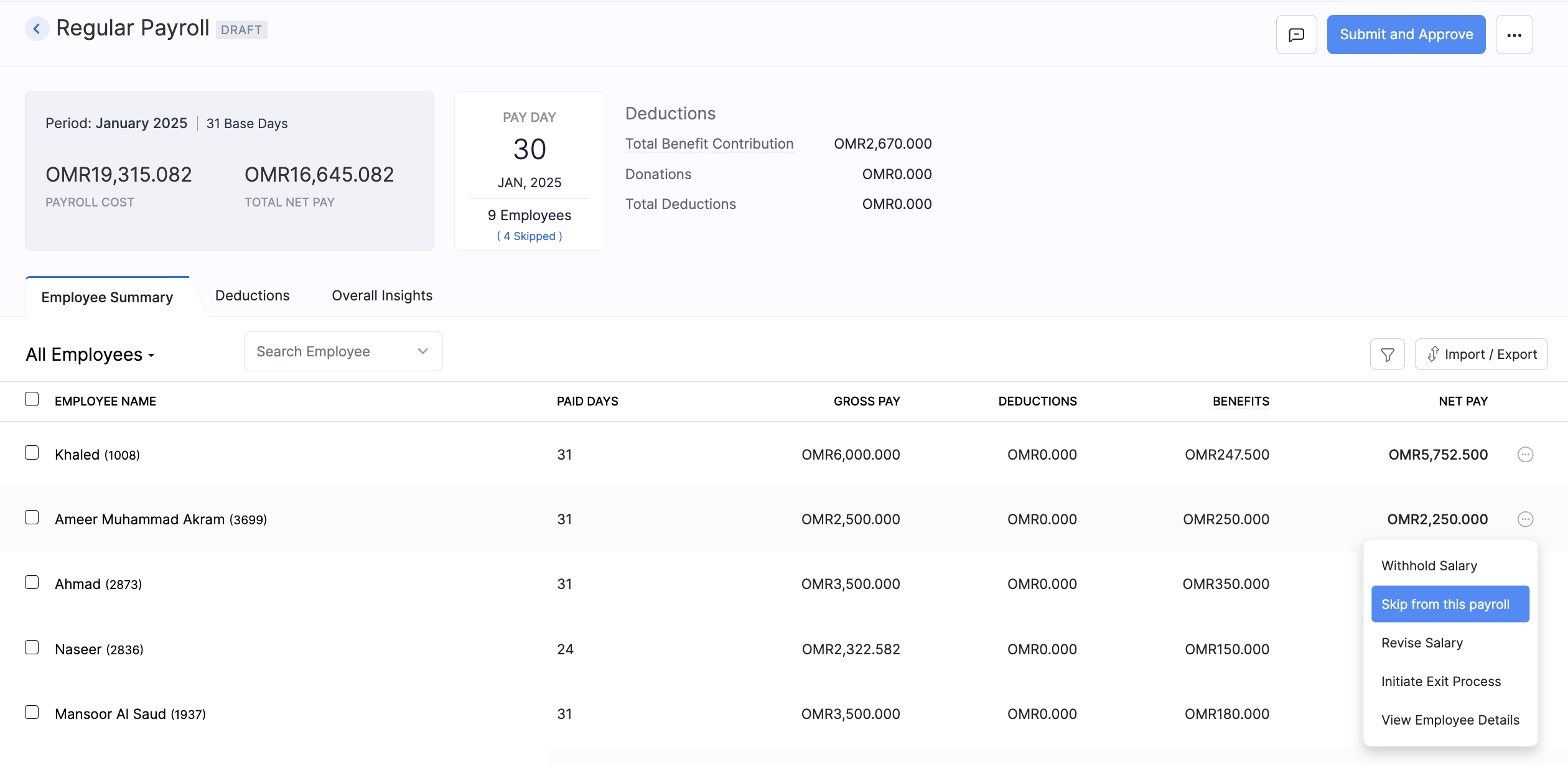 Create Pay Run