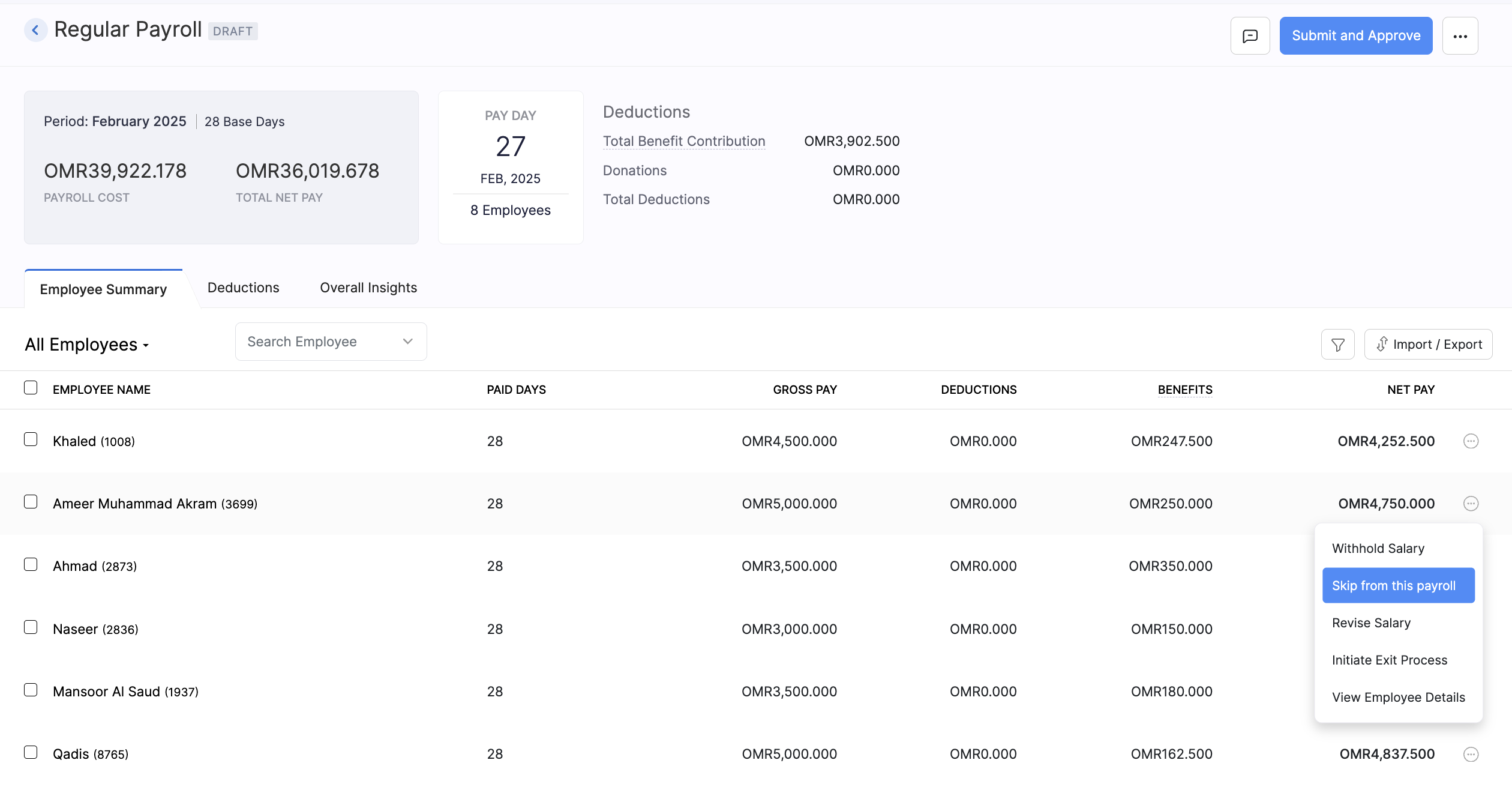 Create Pay Run