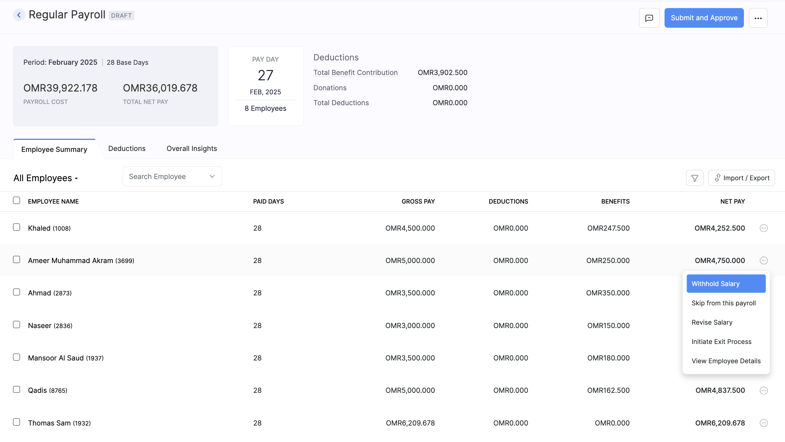 Create Pay Run