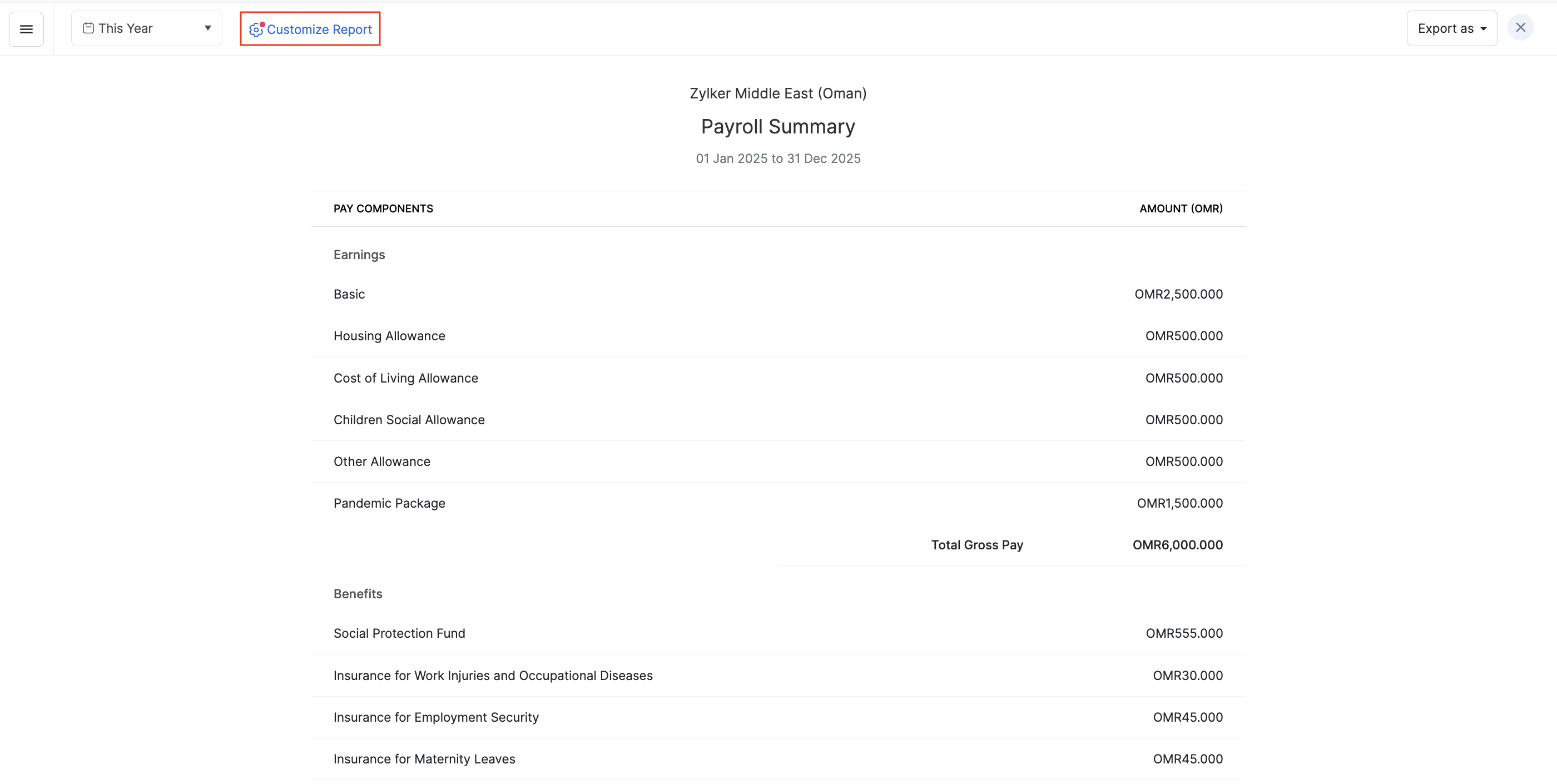 Customize Report