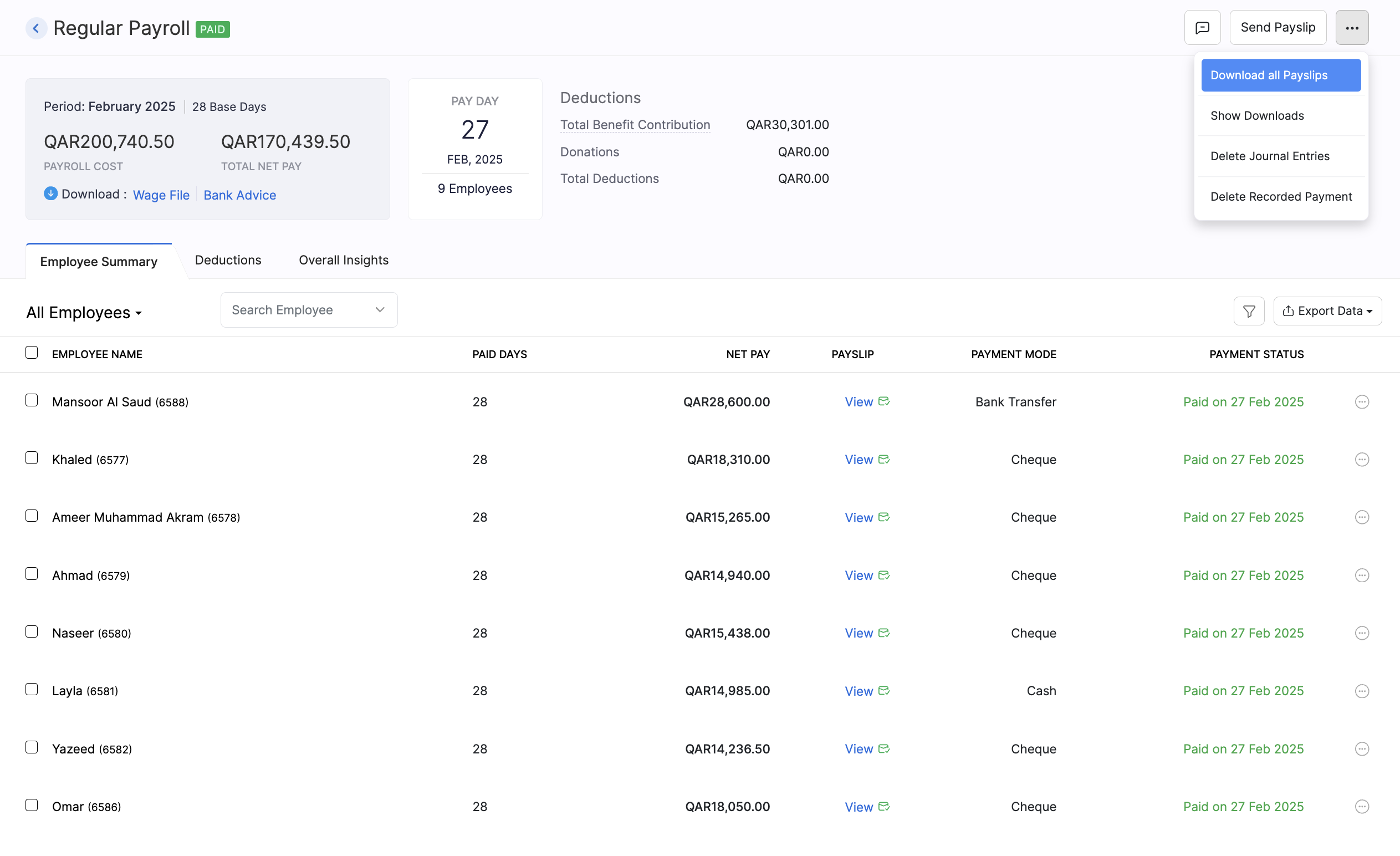 Create Pay Run