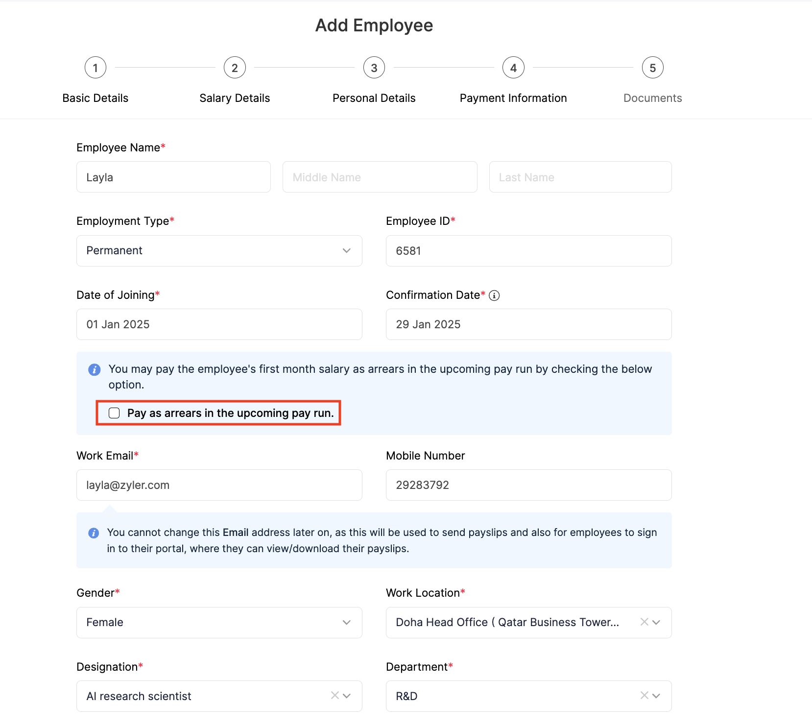 Create Pay Run