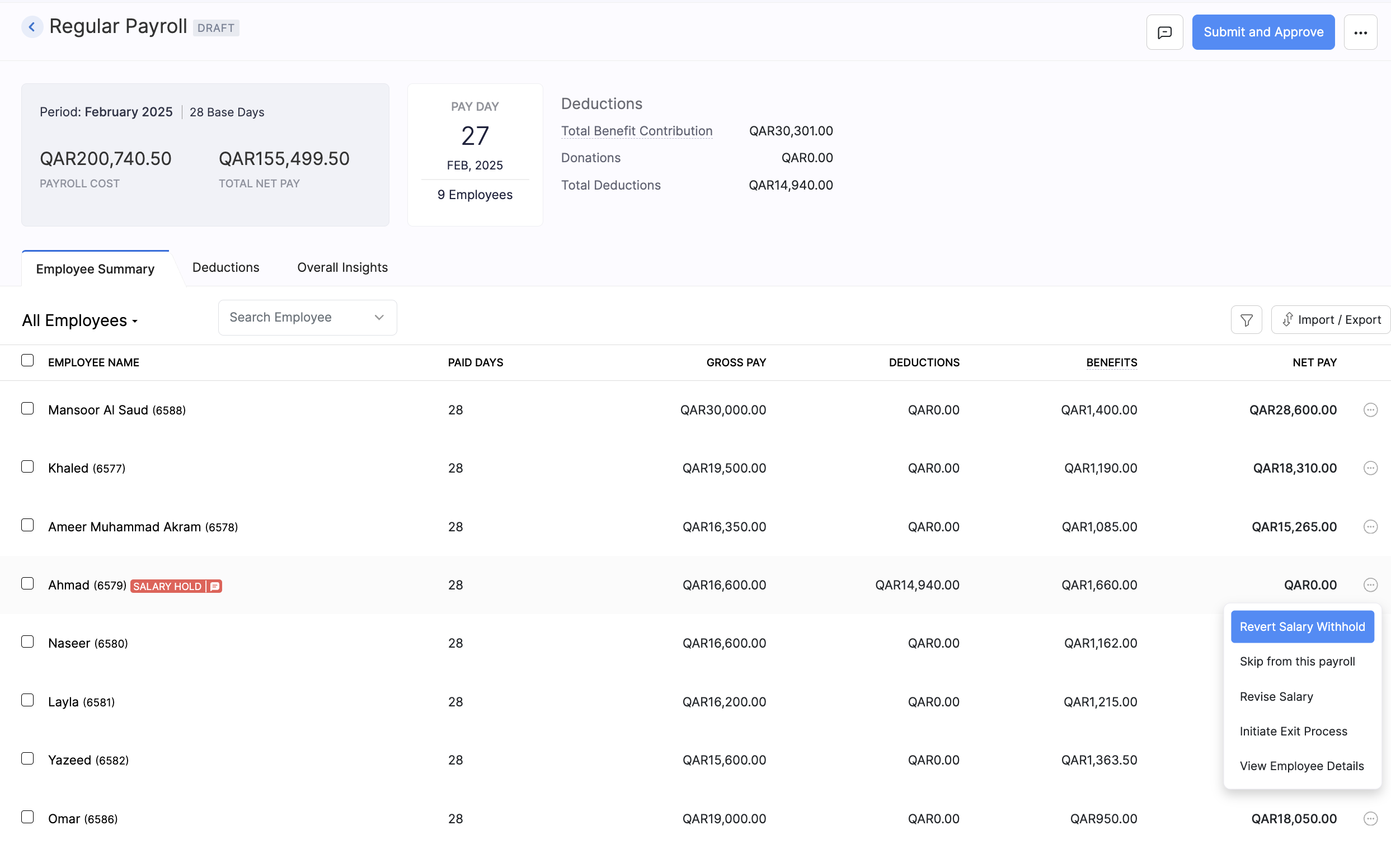 Create Pay Run